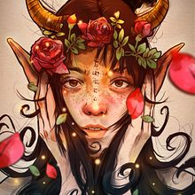 Golden Horns. Digital Illustration project by auurelianoo - 11.26.2019