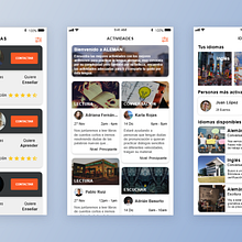 Diseño de una aplicación móvil: Aplicación para practicar idiomas con otras personas.. Un proyecto de Creatividad, Diseño digital y UX / UI de Pedro Titla - 28.11.2019