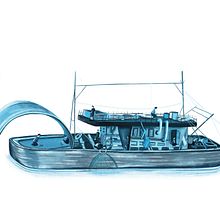Ilustración para Ballena Blanca, esclavos del pescado. Febrero 2018. . Un projet de Illustration numérique de María Ortiz Iglesias - 28.11.2019