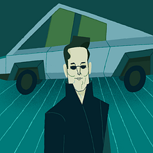 Animación Cybertruck Tesla Matrix. Animation, 2D Animation, Character Animation, Digital Illustration, and Motion Graphics project by Dani Maiz - 11.29.2019