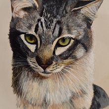 Miko (Pintura en cerámica). Ceramics, Realistic Drawing, Painting, Acr, and lic Painting project by Laura Cyinder - 11.30.2019