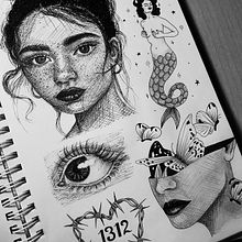 Dibujo libre blanco y negro Ein Projekt aus dem Bereich Zeichnung und Artistische Zeichnung von Nika Kishtanova - 01.12.2019
