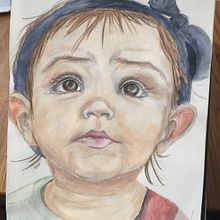 Child portrait, mixed technic . Watercolor Painting project by inga_e - 12.02.2019