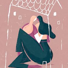 Friends illustration- Amigas. Traditional illustration project by Albert Pinilla Ilustrador - 12.03.2019