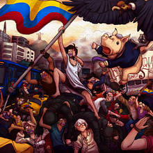 El cóndor ruge con el pueblo. Drawing, Artistic Drawing, and Painting project by Sebastian Valderruten Lopez - 11.21.2019