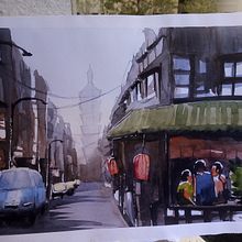 My project in Urban Landscapes in Watercolor course . Pictură în acuarelă de lhasa67 - 12.08.2019