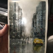 Mi Proyecto del curso: Paisajes urbanos en acuarela :). Un proyecto de Pintura a la acuarela de Esperanza Gaffo - 09.12.2019