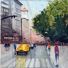 Mi Proyecto del curso: Paisajes urbanos en acuarela. Projekt z dziedziny Malowanie akwarelą użytkownika rodrigotorrens - 09.12.2019