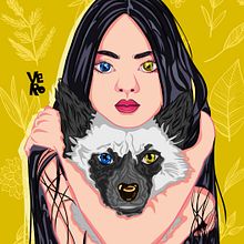La razón de estar contigo. Fine Arts, Artistic Drawing, Character Design, Digital Design, Traditional illustration, Digital Illustration, and Vector Illustration project by Verónica Rodríguez - 12.10.2019