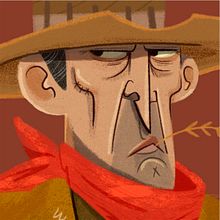 Cowboys. Character Design, Traditional illustration, and Digital Illustration project by Primo Pérez - 12.11.2019