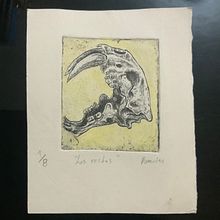 “Los restos” Grabado en agua fuerte 5x4cm . Projekt z dziedziny Trad, c i jna ilustracja użytkownika R Ramales - 05.01.2020