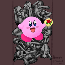 “Kirby buena onda” ilustración digital . Projekt z dziedziny Projektowanie postaci, Trad, c, jna ilustracja, Ilustracja c i frowa użytkownika R Ramales - 07.12.2019