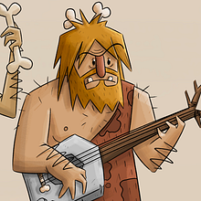 Los 3 músicos de las cavernas. Traditional illustration project by mancho0507 - 12.15.2019