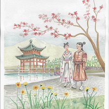 Mi Proyecto del curso: Ilustración en acuarela con influencia japonesa Ein Projekt aus dem Bereich Traditionelle Illustration, Zeichnung und Aquarellmalerei von Aliza Morgenstern - 15.12.2019