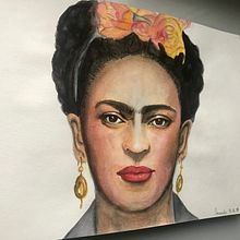 Frida Kahlo. Projekt z dziedziny Portret i Malowanie akwarelą użytkownika maarta - 15.12.2019