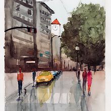 Mi Proyecto del curso: Paisajes urbanos en acuarela. Watercolor Painting project by Paula Escudero - 12.15.2019