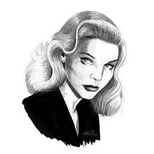 Lauren Bacall,Mi Proyecto del curso: Introducción al retrato con tinta china y plumilla. Pencil Drawing, and Portrait Drawing project by Francisco Javier Llobregat Garcia - 12.16.2019