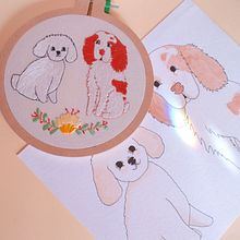 Retratos perrunos.. Un proyecto de Bordado e Ilustración tradicional de Flora Te - 16.12.2019