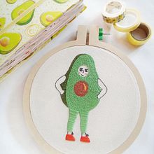 Guacamole si señor! . Un proyecto de Bordado e Ilustración tradicional de Flora Te - 17.12.2019