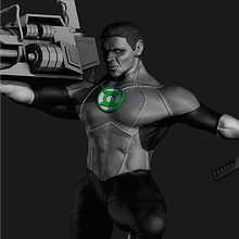 green lantern sculpture fan art. Escultura, Modelagem 3D, e Design de personagens 3D projeto de Sebastian Parra Aragon - 17.12.2019