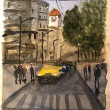 Mi Proyecto del curso: Paisajes urbanos en acuarela . % jordi556 tarafından hazırlanan Sulubo, Ve a Resim projesi - 12.17.2019