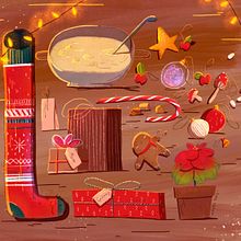 Christmas postcard. Traditional illustration, Digital Illustration, and Children's Illustration project by Cris Tamay - 12.10.2018