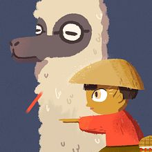 Alpaca ride. Character Design, Traditional illustration, Digital Illustration, and Children's Illustration project by Cris Tamay - 04.12.2019