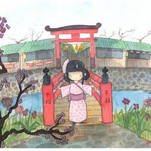 Mi Proyecto del curso: Ilustración en acuarela con influencia japonesa. Projekt z dziedziny Trad, c, jna ilustracja, Malowanie akwarelą i Retuszowanie fotografii użytkownika Scarleth Gómez Oviedo - 20.12.2019