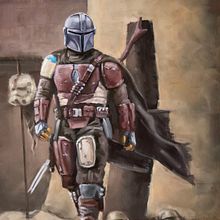 The Mandalorian oil painting. Un proyecto de Pintura de Rubén Megido - 26.12.2019