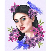 Bird Lady Illustrated Portrait. Traditional illustration project by kelfro - 01.04.2020