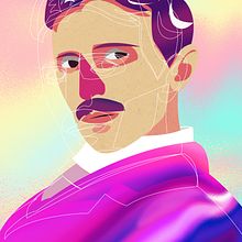 Nikola Tesla. Digital Illustration project by Nico Esquinas - 12.31.2019