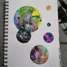 Portales galácticos. Concept Art, Traditional illustration, and Watercolor Painting project by Leslie López - 12.31.2019