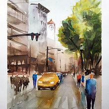 Mi Proyecto del curso: Paisajes urbanos en acuarela. Watercolor Painting project by jjjlabrador - 01.01.2020