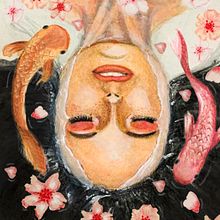 Retrato ilustrado en acuarela: Chica en el agua. Watercolor Painting project by Belinda A Tinoco Trujillo - 01.03.2020