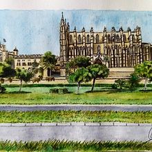 Postcards Landscape (Watercolors). Architecture, Digital Architecture, Street Art, Fine Arts, Sketching, Comic, Concept Art, Creativit, Drawing, Pencil Drawing, Artistic Drawing, Realistic Drawing, Design, Digital Design, Editorial Design, Set Design, Traditional illustration, Digital Illustration, Children's Illustration, L, scape Architecture, Painting, Watercolor Painting, Stor, and board project by nenetuya - 01.03.2020