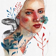Mi Proyecto del curso: Retrato ilustrado en acuarela. Projekt z dziedziny Portret, Trad, c, jna ilustracja i Malowanie akwarelą użytkownika Gabriela Medellin - 03.01.2020