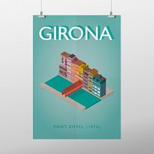 Puente Eiffel de Girona. 3D, Traditional illustration, Vector Illustration, and Poster Design project by Meritxell Gil - 01.10.2020