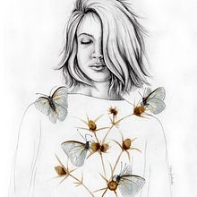 Liberando mariposas Ein Projekt aus dem Bereich Zeichnung, Bleistiftzeichnung, Artistische Zeichnung, Porträtzeichnung, Realistische Zeichnung, Traditionelle Illustration, Digitale Illustration, Malerei und Aquarellmalerei von Verónica Gallardo - 06.01.2020