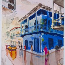Mi Proyecto del curso: Paisajes urbanos en acuarela. Watercolor Painting project by Yanuly Sanson - 01.06.2020