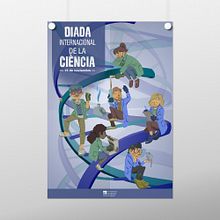 Día Internacional de la Ciencia. Poster Design, Traditional illustration, and Advertising project by Meritxell Gil - 02.02.2019