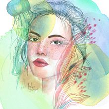 Mi Proyecto del curso: Retrato ilustrado en acuarela. Digital Illustration project by Maria Eugenia Seiner - 01.07.2020