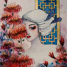 My project in Watercolor Illustration with Japanese Influence course. Een project van Aquarelschilderen van Maureen Fletcher - 08.01.2020