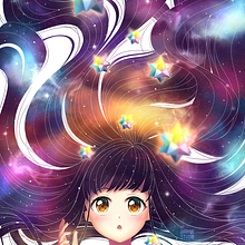 Nebula Girl. Projekt z dziedziny Projektowanie postaci, Trad, c, jna ilustracja, Ilustracja c i frowa użytkownika orihimestudio - 14.01.2020