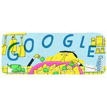 Google Doodle. Animation, and Traditional illustration project by Alfonso De Anda - 08.19.2019