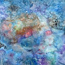 Galaxia: Geminis, Aries y Cáncer. Watercolor Painting project by Valeria Soledad - 01.18.2020