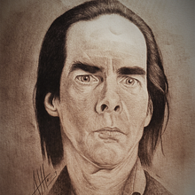 Retrato a mano alzada de Nick Cave. Desenho a lápis, Desenho artístico, e Desenho de retrato projeto de Anthony Saif - 08.11.2019
