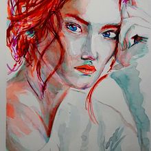 Mi Proyecto del curso: Retrato artístico en acuarela - Marina U. Watercolor Painting project by Yanuly Sanson - 01.20.2020