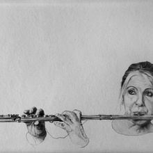 Traviesa Flauta. Pencil Drawing, Portrait Drawing, and Realistic Drawing project by Eduardo Aros - 01.17.2014