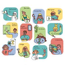 Jobs Alphabet. Children's Illustration project by Angie Juanto - 01.20.2020
