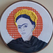 Creación de retrato bordado / FRIDA KAHLO. Projekt z dziedziny  Haft użytkownika M. Lucía Salazar G. - 20.01.2020